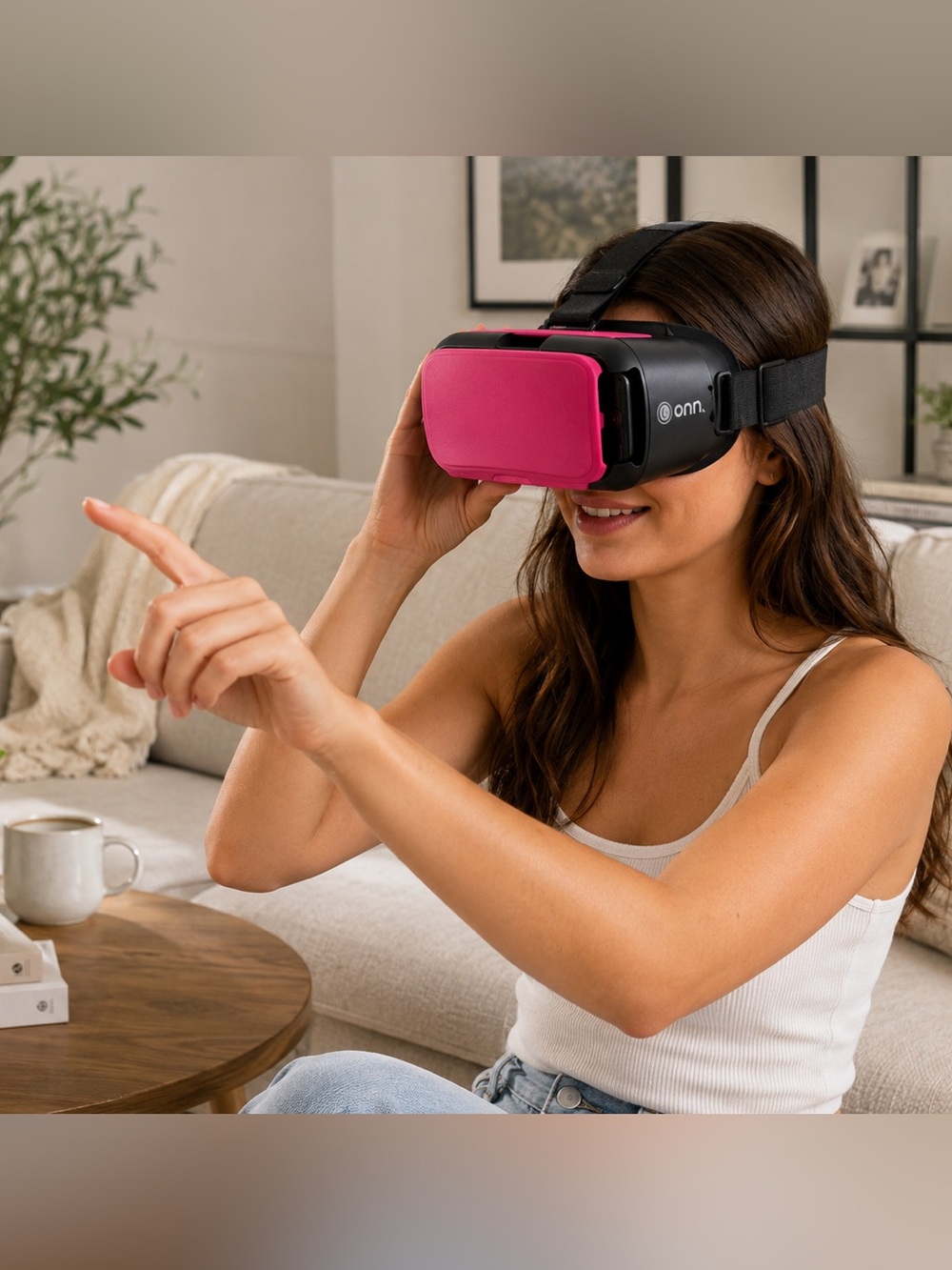 Onn Virtual Reality Smartphone Headset VR Viewer Fits iPhone & Android Up to 6”